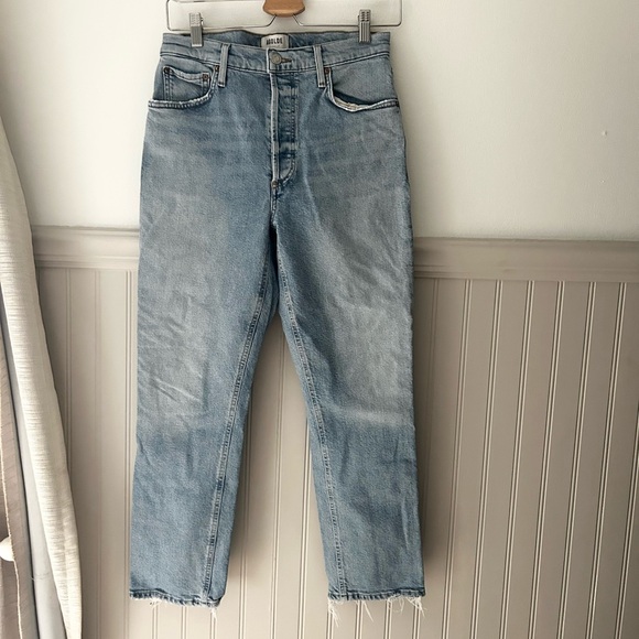 Agolde Denim - Agolde Riley Crop Size 28 Light Blue Button Fly High Rise Women's Jeans